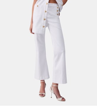 Pantalon à taille haute avec boutons - Liu Jo - Blanc