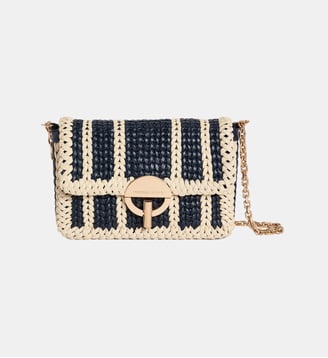 Petit Sac Moon En Cuir Tressé - Vanessa Bruno - Marine et creme