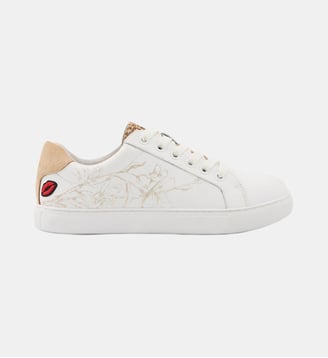 Baskets En Cuir Simone Flowers - Bons Baisers - Blanc