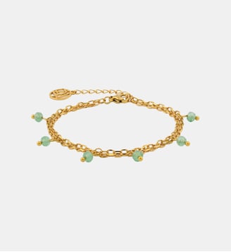 Bracelet chaîne acier inoxydable avec pierre d'Aventurine - Balaboosté - Vert