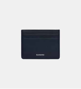 Porte-cartes en cuir grainé - Sandro - Navy