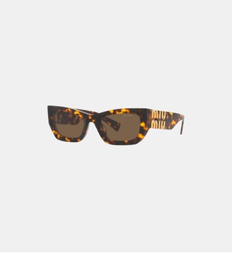 Lunettes de soleil Rectangulaire MU 09WS - Miu Miu - Marron gris