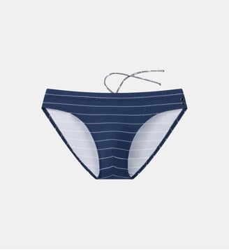 Slip de bain Slim à fines rayures - Ron Dorff - Bleu marine
