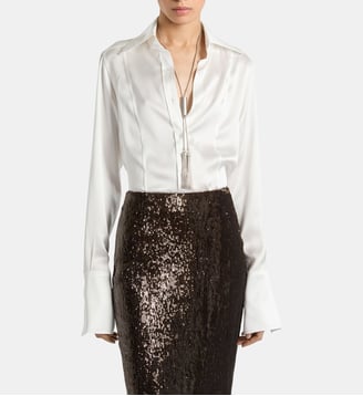 Chemise en satin de soie Balmain