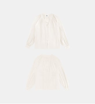 BLOUSE uni BEXLEY - La Petite Etoile - Écru