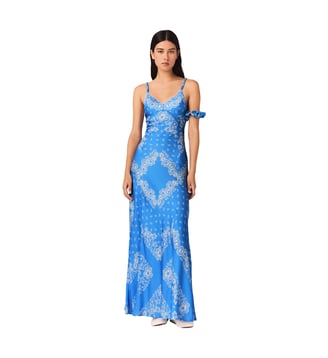 Robe longue imprimée - Maje - Bleu ciel bandana print