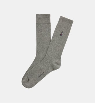 Chaussettes brodées en coton - Cat sup Arthur