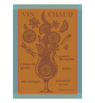 Torchon pur coton - Garnier Thiebaut - Mandarine