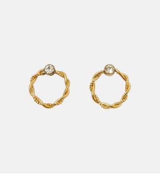 Boucles d'oreilles anneaux twistées avec strass en acier inoxydable - Balaboosté - Doré