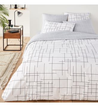 Housse de couette coton - La Redoute Interieurs - Blanc gris