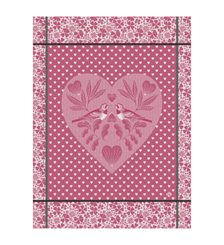 Torchon Amour - Le Jacquard Francais - Pivoine