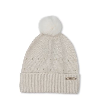 Bonnet tricot avec pompon - Michael Kors Kids - Doré clair