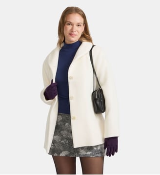 veste courte en alpaga - Agnès b. - Blanc colombe
