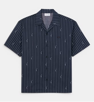 Chemise relaxed fit twill imprimé - Lacoste - Noir et blanc