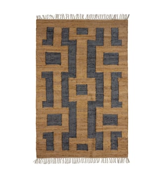 Tapis De Sol  Tissage graphique de fibres recyclées - Madura - Bronze et noir