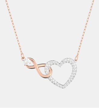Collier Hyperbola, Infini et cœur, Finition mix de métal - Swarovski - Doré et blanc