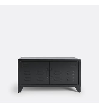 Meuble bas 2 portes en métal acier - La Redoute Interieurs - Noir