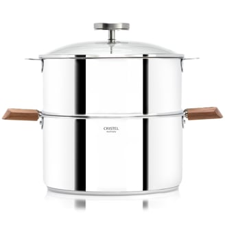 Cuiseur Biome avec anses bois noyer Ø24 cm/10,8L - Cristel - Gris