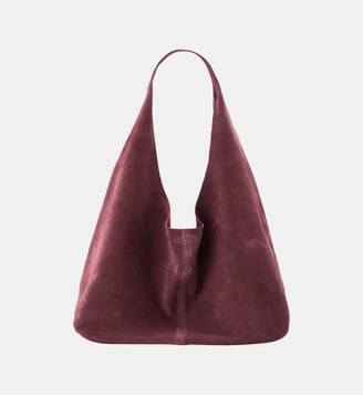 Sac Hobo cuir velours souple - Ikks - Roux