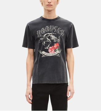 T-shirt avec sérigraphie Panthère - The Kooples - Noir clair