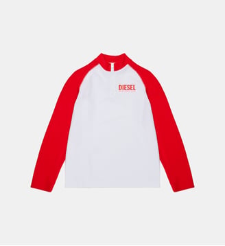 T-shirt manches longues avec logo - Diesel Kids - Rouge