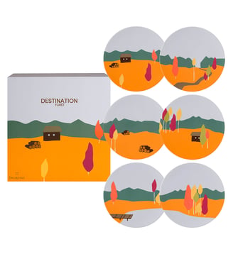 Coffret 6 Assiettes 23 Cm - Destination - Degrenne - Orange