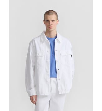surchemise en chevron de coton blanc Agnès b.
