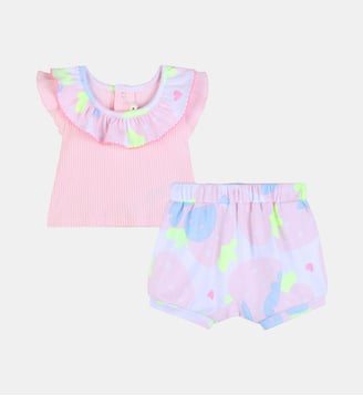 T-shirt ensemble + short - Billieblush - Blanc et rose