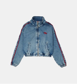 Veste en denim avec logo brodé - Diesel Kids - Denim bleu