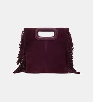 Sac M en cuir suède - Maje - Aubergine