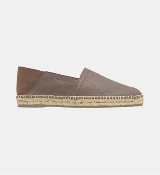 Espadrilles plates en cuir style camping POLO - Castaner - Taupe