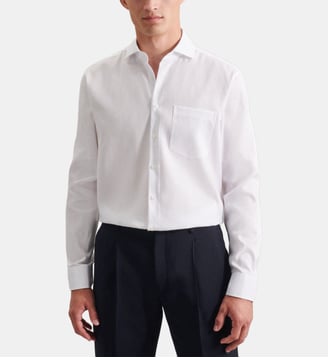 Chemise oxford Manche longue Regular Col Kent - Seidensticker - Blanc