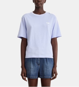 T-shirt en coton sérigraphié - TINAELLE - Pablo - Bleu ciel