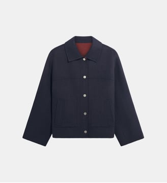 Blouson réversible en laine double face - ALDA - Gerard Darel - Bleu nuit