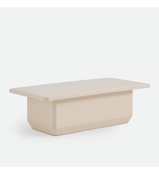 Table basse bar avec rangement laquée, finition brillante - La Redoute Interieurs - Beige