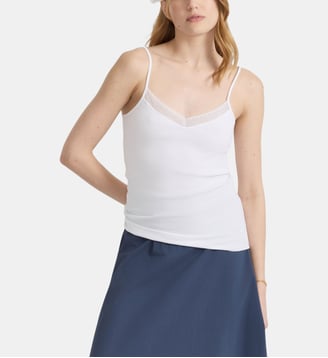 débardeur Clea en jersey de coton gris - Agnès b. - Noir
