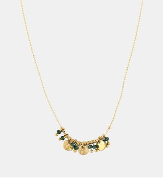 Collier chaîne avec pampilles et perles en acier inoxydable - Balaboosté - Vert