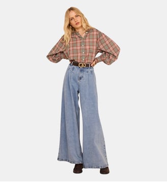 Jean Large En Coton Siggie - Maison 123 - Pure bleached