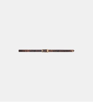 Ceinture fine en cuir embossé Maje
