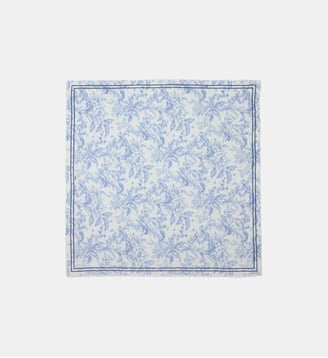 Châle en mix laine imprimé fleurs - Maje - Blanc et bleu