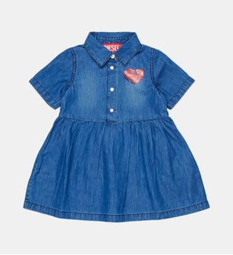 Robe en denim avec logo - Diesel Kids - Denim bleu