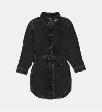 Robe en denim avec logo - Diesel Kids - Denim noir
