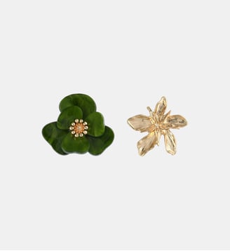 Set de 2 pin's fleurs verte et dorée - Balaboosté - Vert
