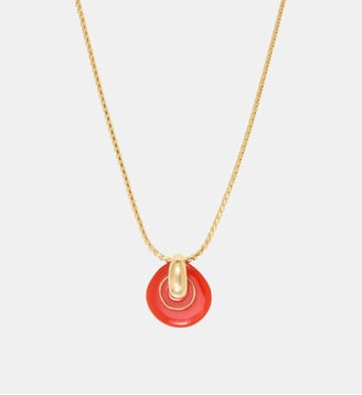 Collier pendentif   doré à l'or fin - Masseria - Satellite - Rouge