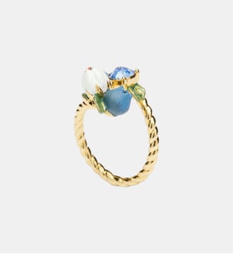 Bague ajustable myrtilles et pierre ronde - Les Néréides - Multicolore