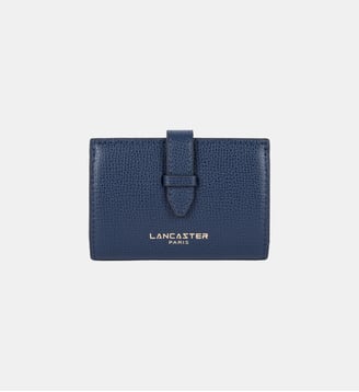 Porte-cartes Sierra PM en cuir - Lancaster - Bleu foncé