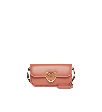 Petit sac à bandoulière love bag box en cuir nappa - Pinko - Rose