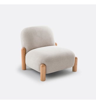 Fauteuil rembourré tissu chenille - La Redoute Interieurs - Beige