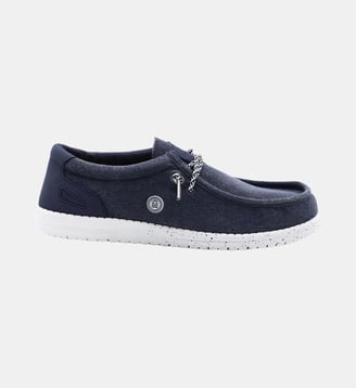 Chaussures bateau en toile - Serge Blanco - Bleu marine