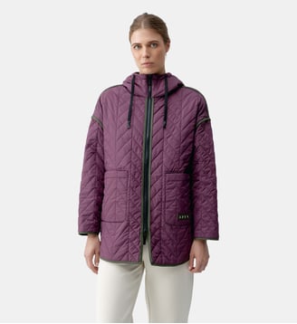 Manteau de sport Tenzo À capuche réversible - Born Living Yoga - Vert kaki bordeaux